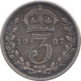 1887 THREEPENCE ( GF )