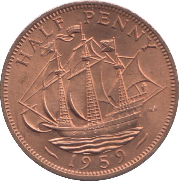 1959 HALF PENNY ( UNC )