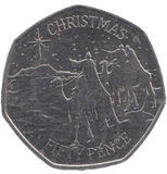 2022 50 PENCE CHRISTMAS GIBRALTAR