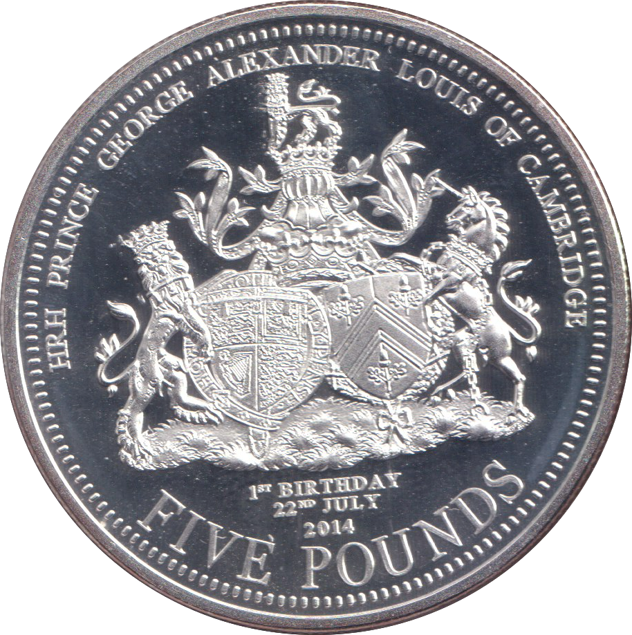 2014 SILVER PROOF HRH PRINCE GEORGE OF CAMBRIDGE FIVE POUND