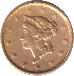 1854 GOLD ONE DOLLAR USA