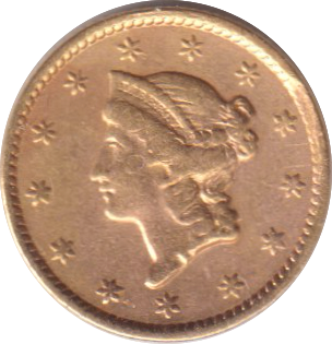 1854 GOLD ONE DOLLAR USA