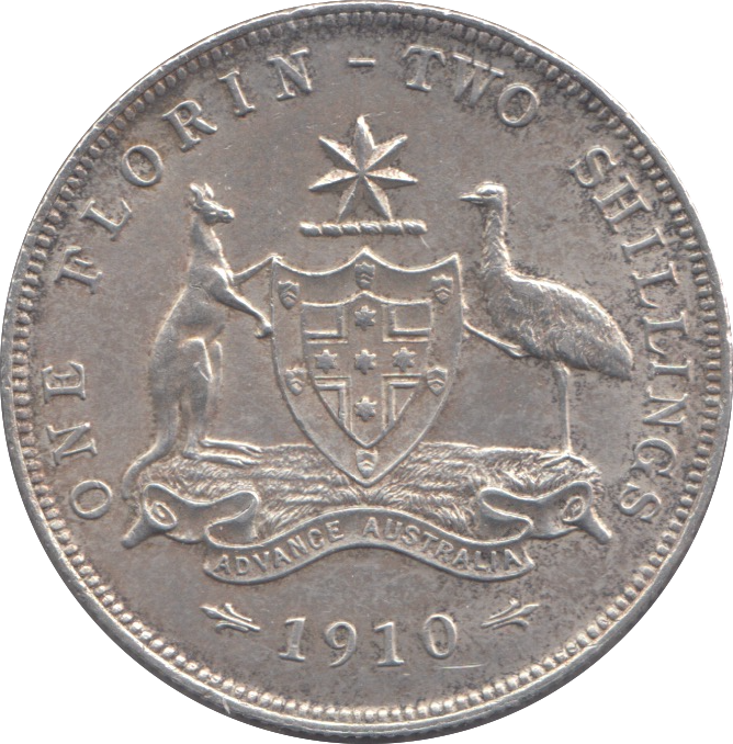 1910 SILVER AUSTRALIA FLORIN