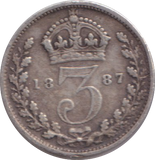 1887 THREEPENCE ( GF )