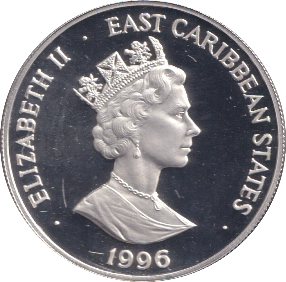 1996 SILVER PROOF TEN DOLLAR EAST CARIBBEAN STATES