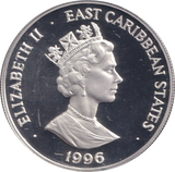 1996 SILVER PROOF TEN DOLLAR EAST CARIBBEAN STATES