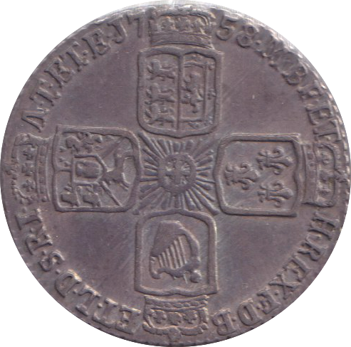 1758 SIXPENCE ( GVF )