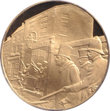 1974 SILVER GOLD PLATED WINSTON CHURCHILL SIDNEY STREET SIEGE MEDALLION