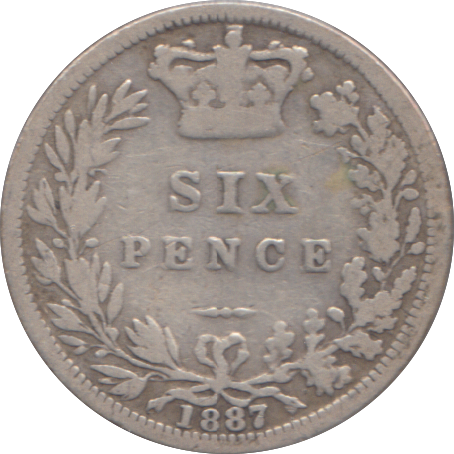 1887 SIXPENCE ( FINE )