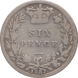 1887 SIXPENCE ( FINE )