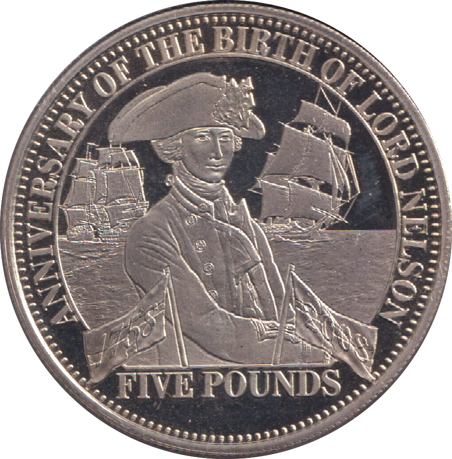 2008 PROOF FIVE POUND COIN LORD NELSON ANNIVERSARY