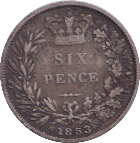 1853 SIXPENCE ( FINE )
