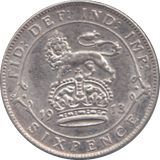 1913 SIXPENCE ( AUNC )