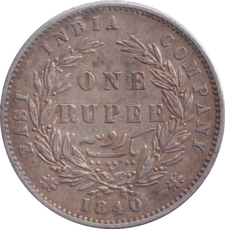 1840 SILVER RUPEE INDIA REF-3