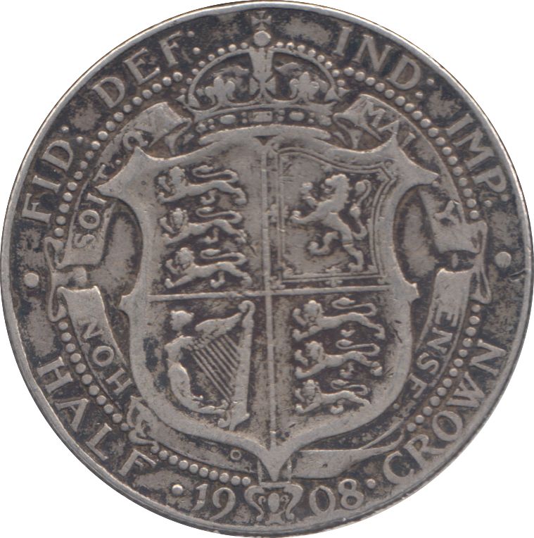 1908 HALFCROWN ( FINE )