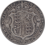 1908 HALFCROWN ( FINE )
