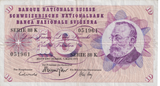 1973 SWITZERLAND 10 FRANCS BANKNOTE REF-1715