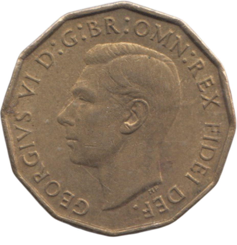 1951 BRASS THREEPENCE ( AUNC ) REF 2
