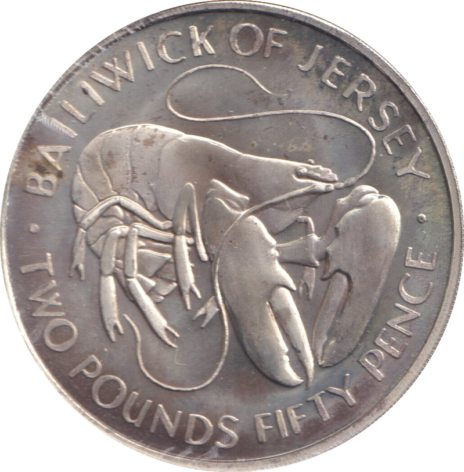 1972 SILVER BAILIWICK OF JERSEY TWO POUNDS FIFTY PENCE