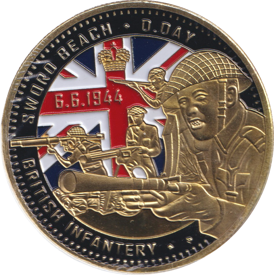 1944 MEDALLION D-DAY ENAMELLED SWORD BEACH
