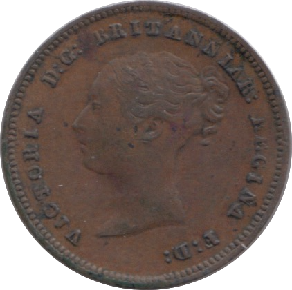 1843 HALF FARTHING ( EF )