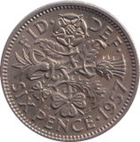 1957 SIXPENCE ( BU )