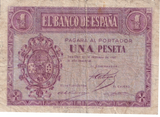 1937 1 PESTA SPAIN BANKNOTE REF-1862