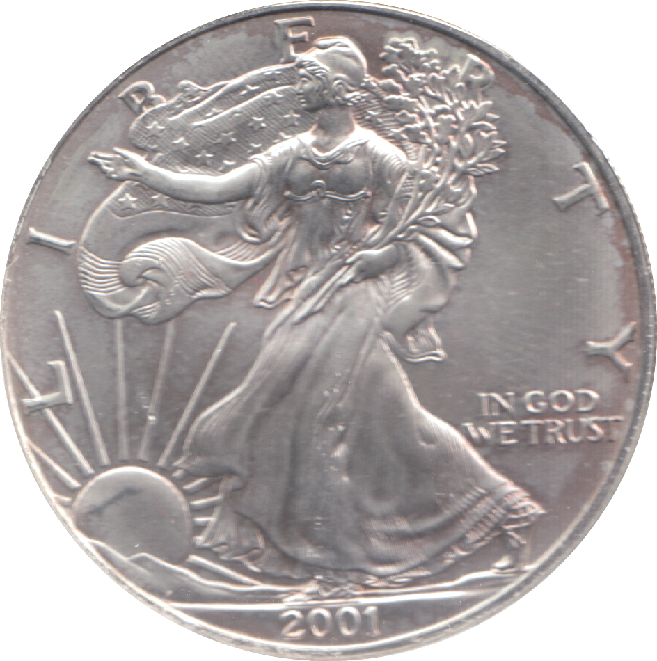2001 AMERICAN EAGLE SILVER DOLLAR 1 OZ FINE SILVER USA