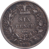1845 SIXPENCE ( VF )
