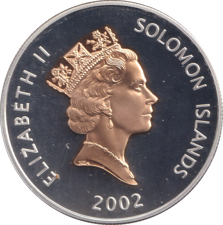 2002 SILVER PROOF FIVE DOLLAR SOLOMON ISLANDS