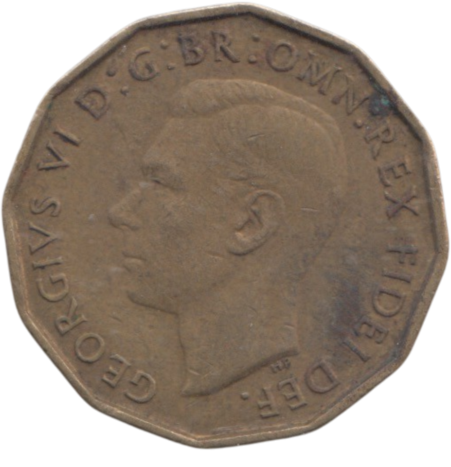1949 BRASS THREEPENCE ( GVF ) REF 1