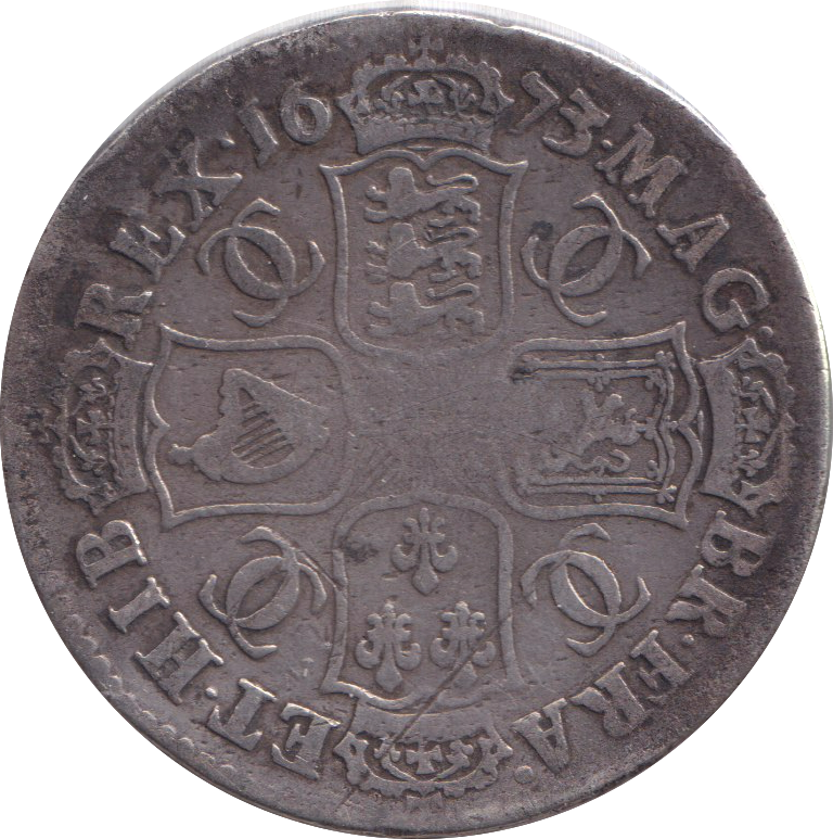 1673 HALFCROWN ( FINE )