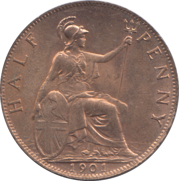 1901 HALF PENNY ( AUNC )