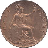 1901 HALF PENNY ( AUNC )