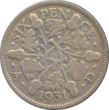 1931 SIXPENCE ( NF )