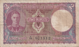1943 TWO RUPEES CEYLON BANKNOTE REF-1788