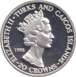 1993 SILVER PROOF 20 CROWN CORONATION ANNIVERSARY