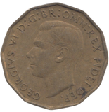 1949 BRASS THREEPENCE ( GVF ) REF 3
