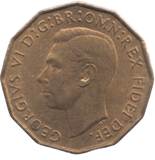 1951 BRASS THREEPENCE ( AUNC ) REF 19