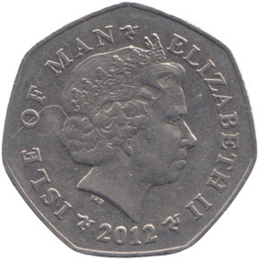 2012 50 PENCE MILNER'S TOWER ISLE OF MAN