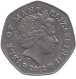 2012 50 PENCE MILNER'S TOWER ISLE OF MAN