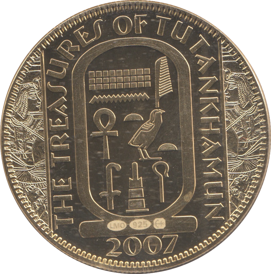 2007 SILVER PROOF GOLD PLATED THE TREASURES OF TUTANKHAMUN MEDALLION