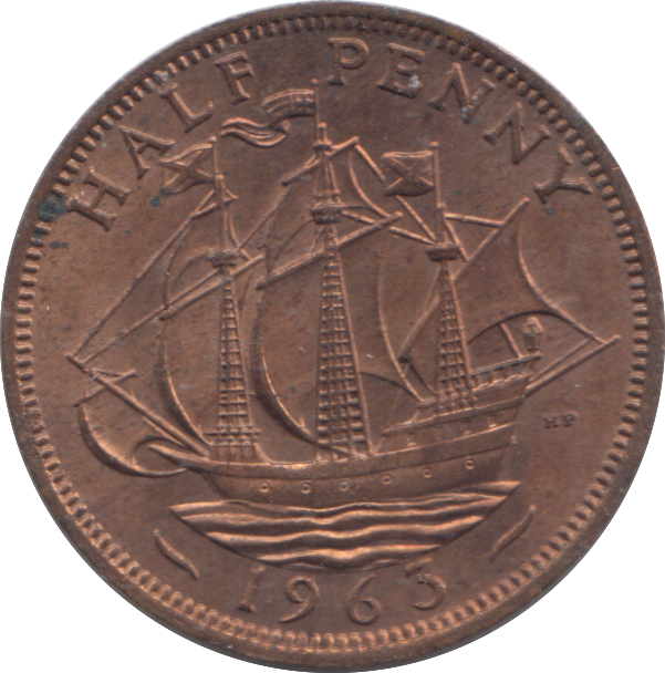 1963 HALF PENNY ( UNC )