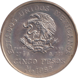 1952 SILVER 5 PESOS MEXICO