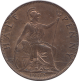 1902 HALFPENNY ( UNC )