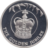 2002 SILVER PROOF THE GOLDEN JUBILEE FIVE POUND FALKLAND ISLANDS
