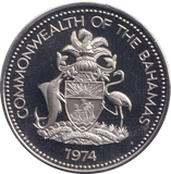 1974 25 CENTS BAHAMAS