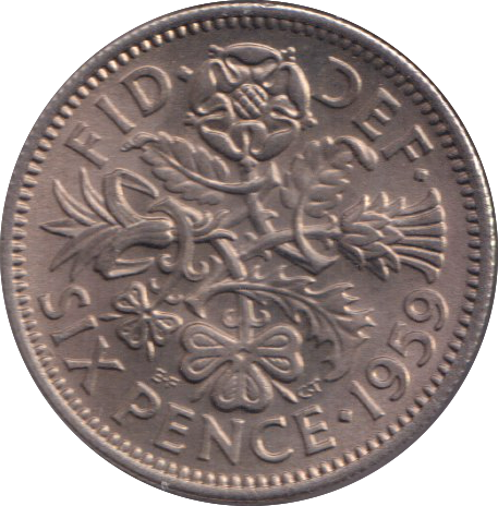 1959 SIXPENCE ( BU )