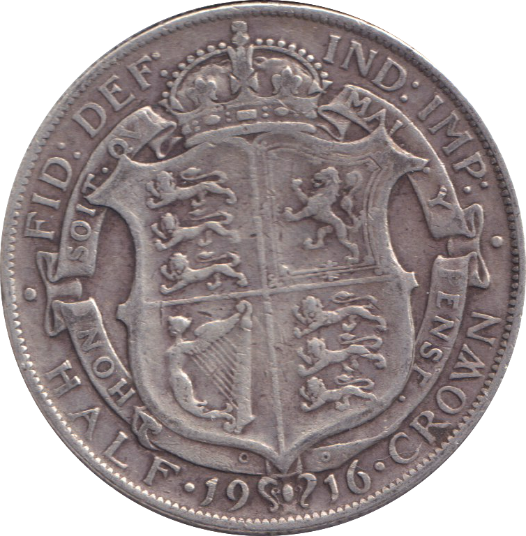 1916 HALFCROWN ( FINE )