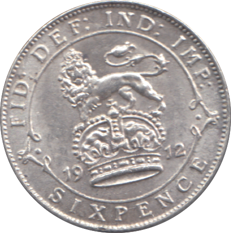 1912 SIXPENCE ( UNC )